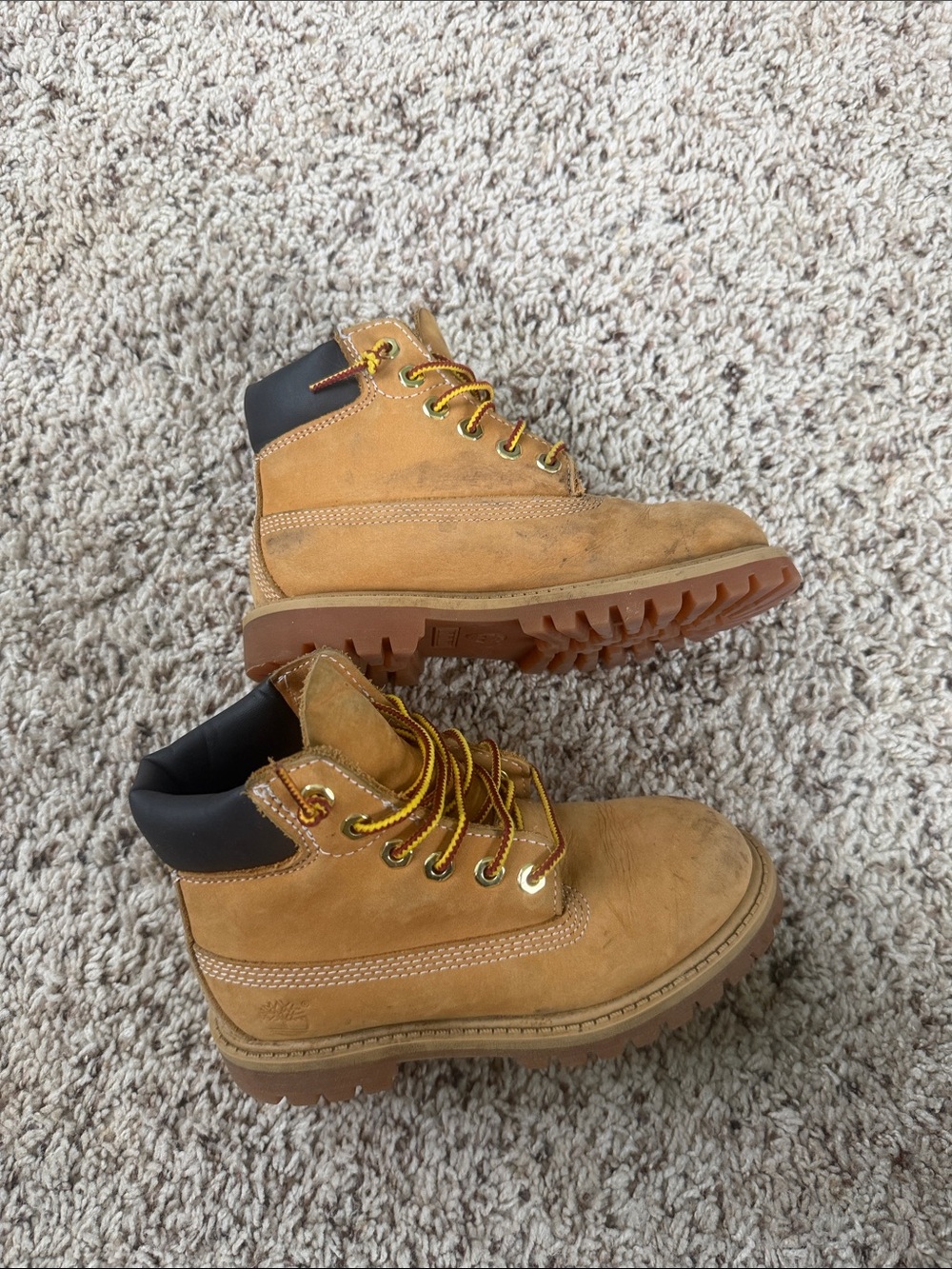 Toddler Timberland Tan Work Boots - Classic Leather Lace-Up